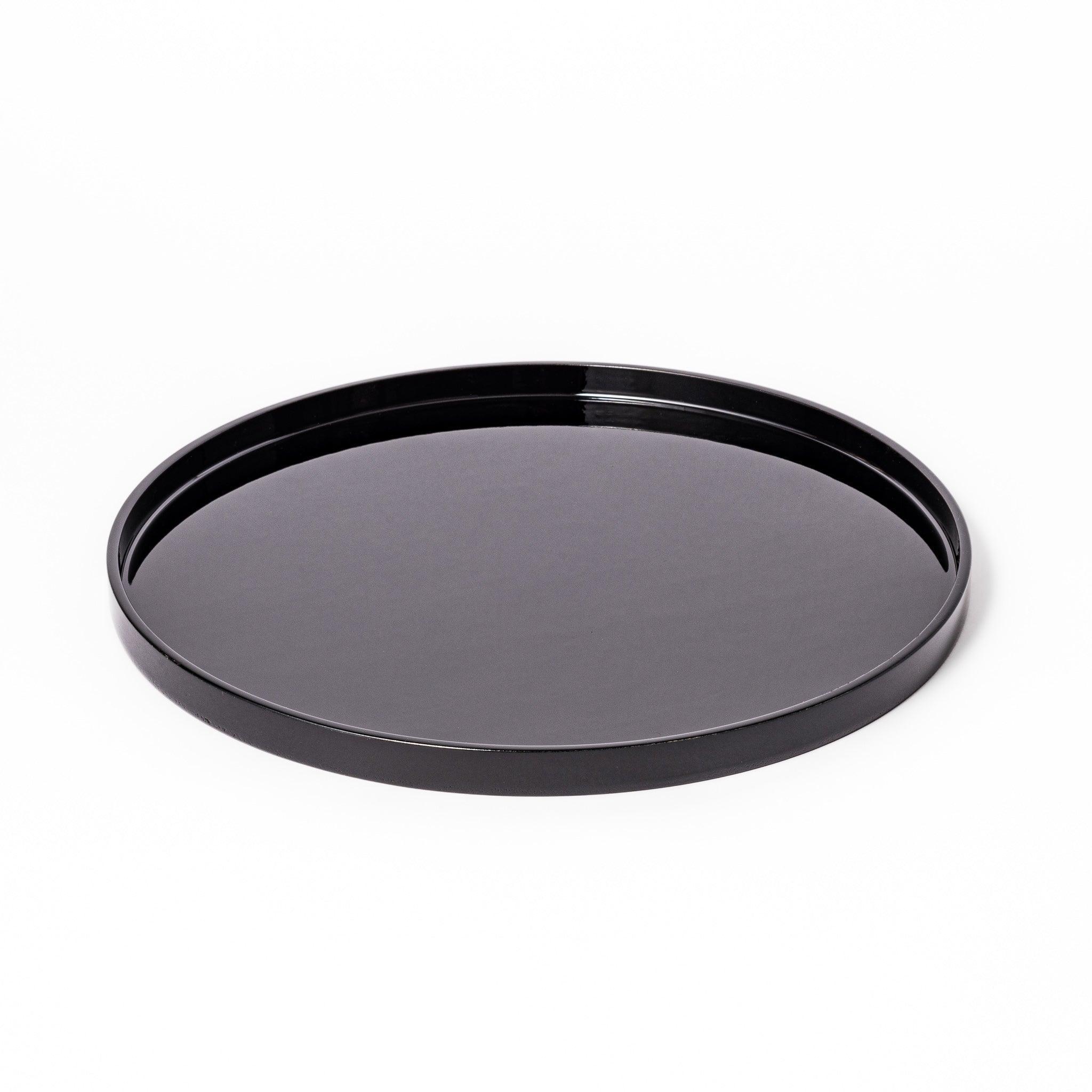 Black Japanese Round Wooden Tray - Image 3