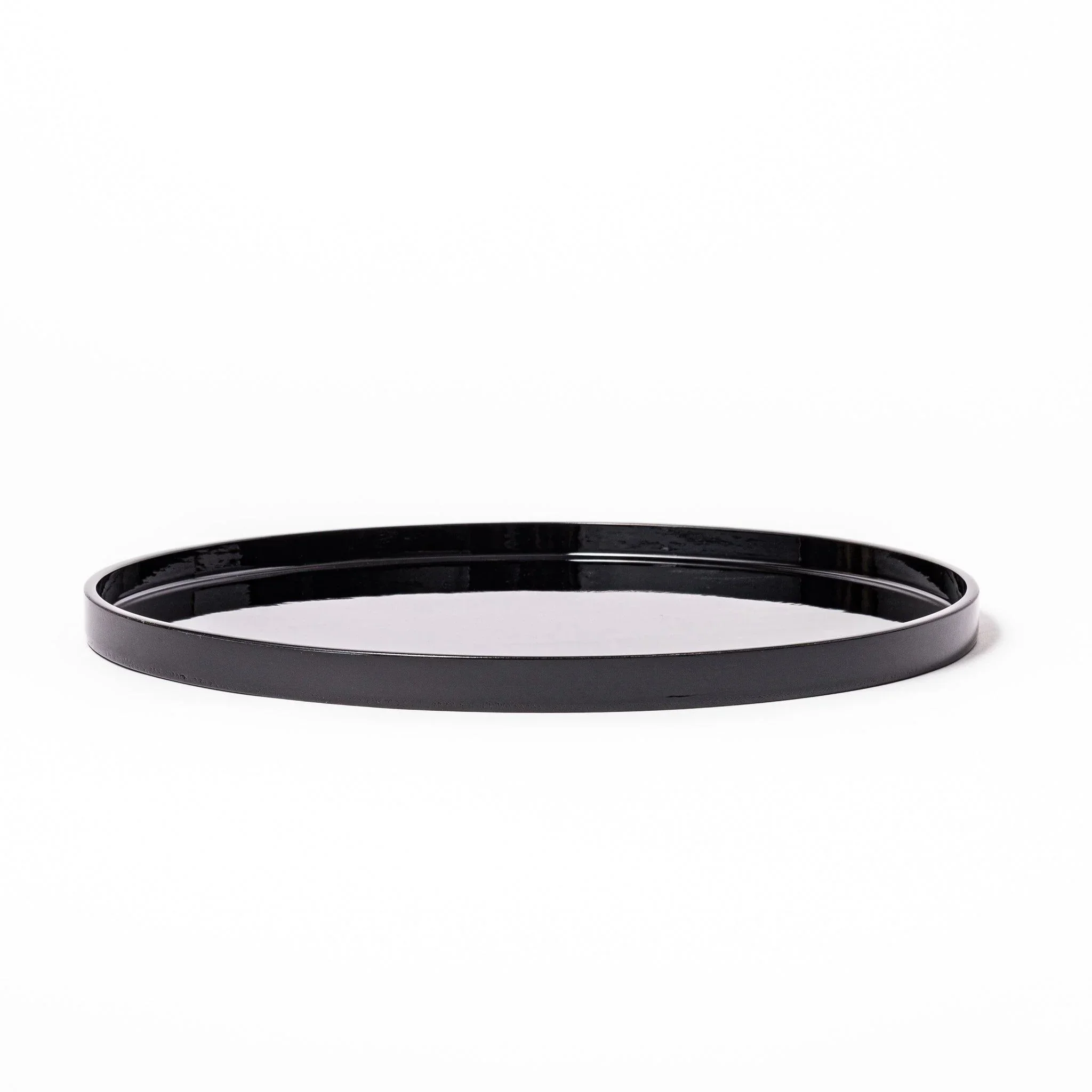 Black Japanese Round Wooden Tray - Image 4