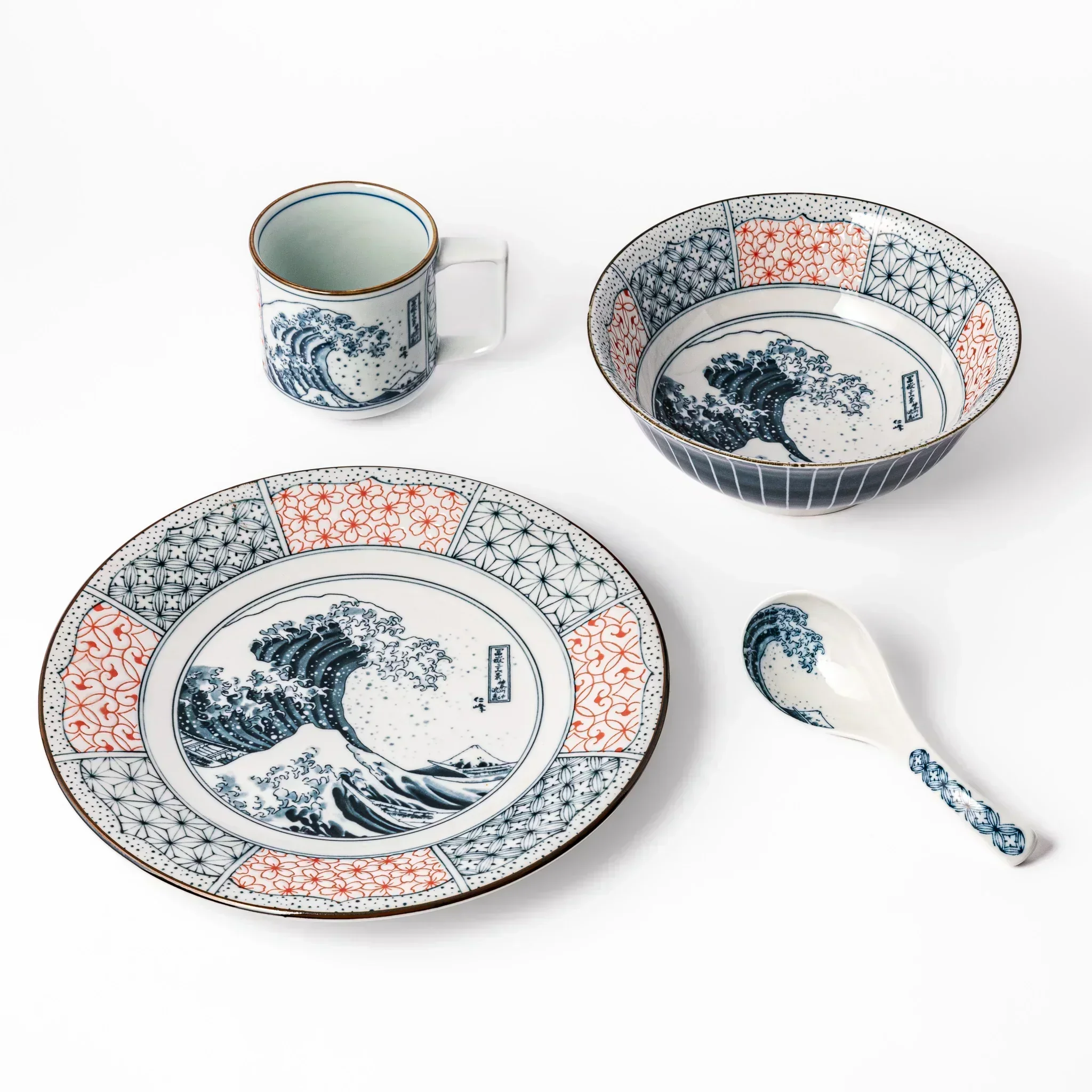 Blue Hokusai Wave Dinner Plate - Image 7