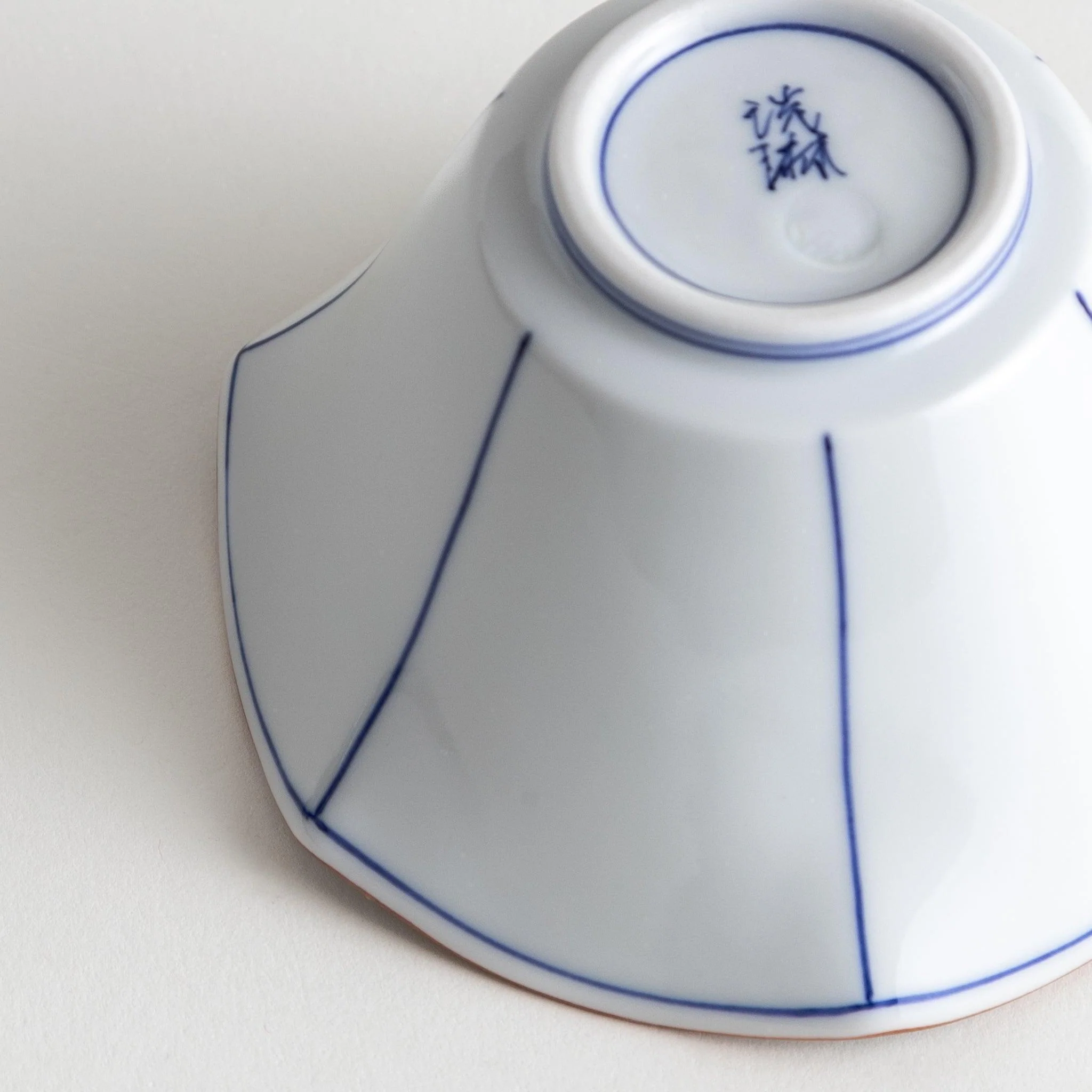 Blue Lined Hexagonal Dessert Bowl - Image 7