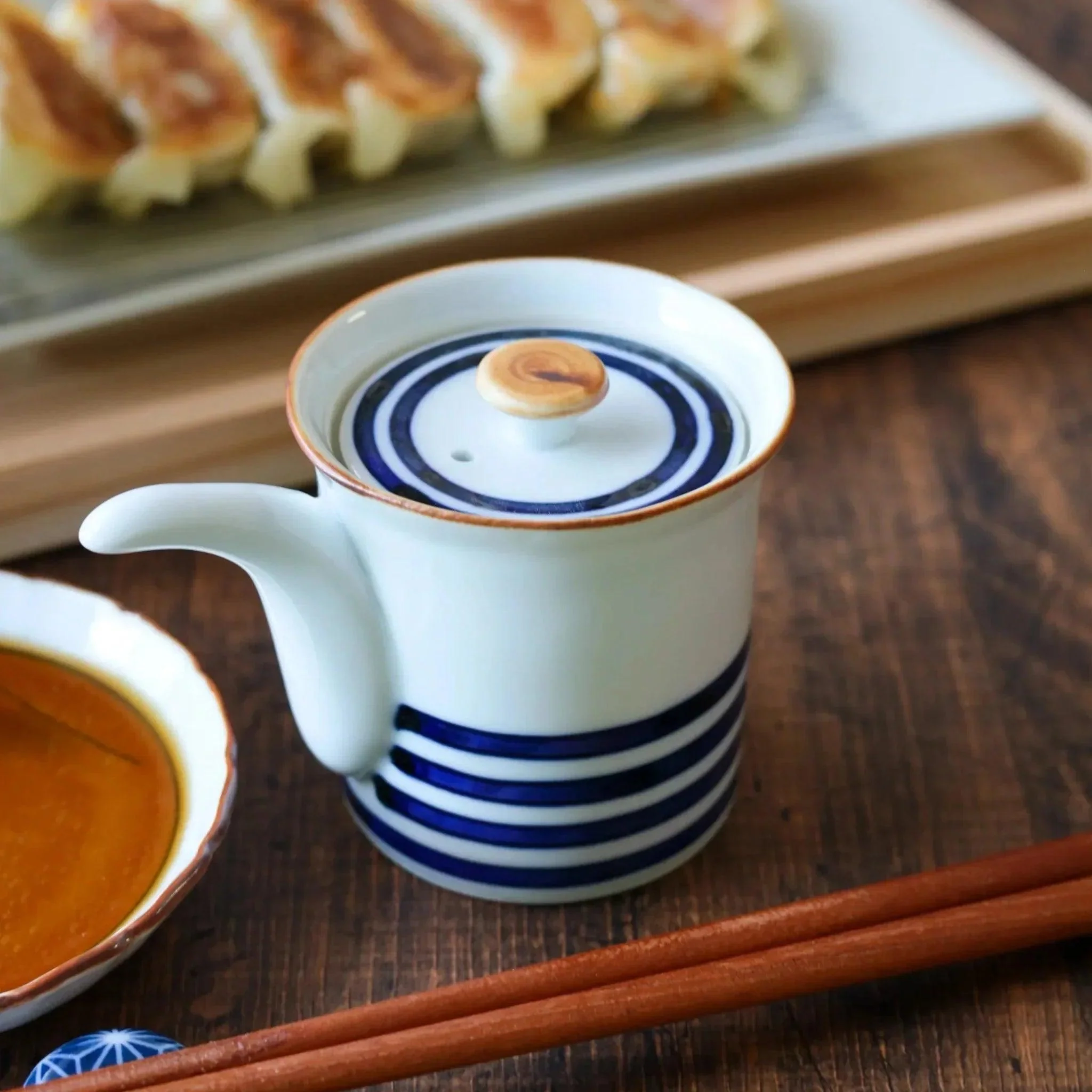 Blue Striped Soy Sauce Dispenser - Image 3