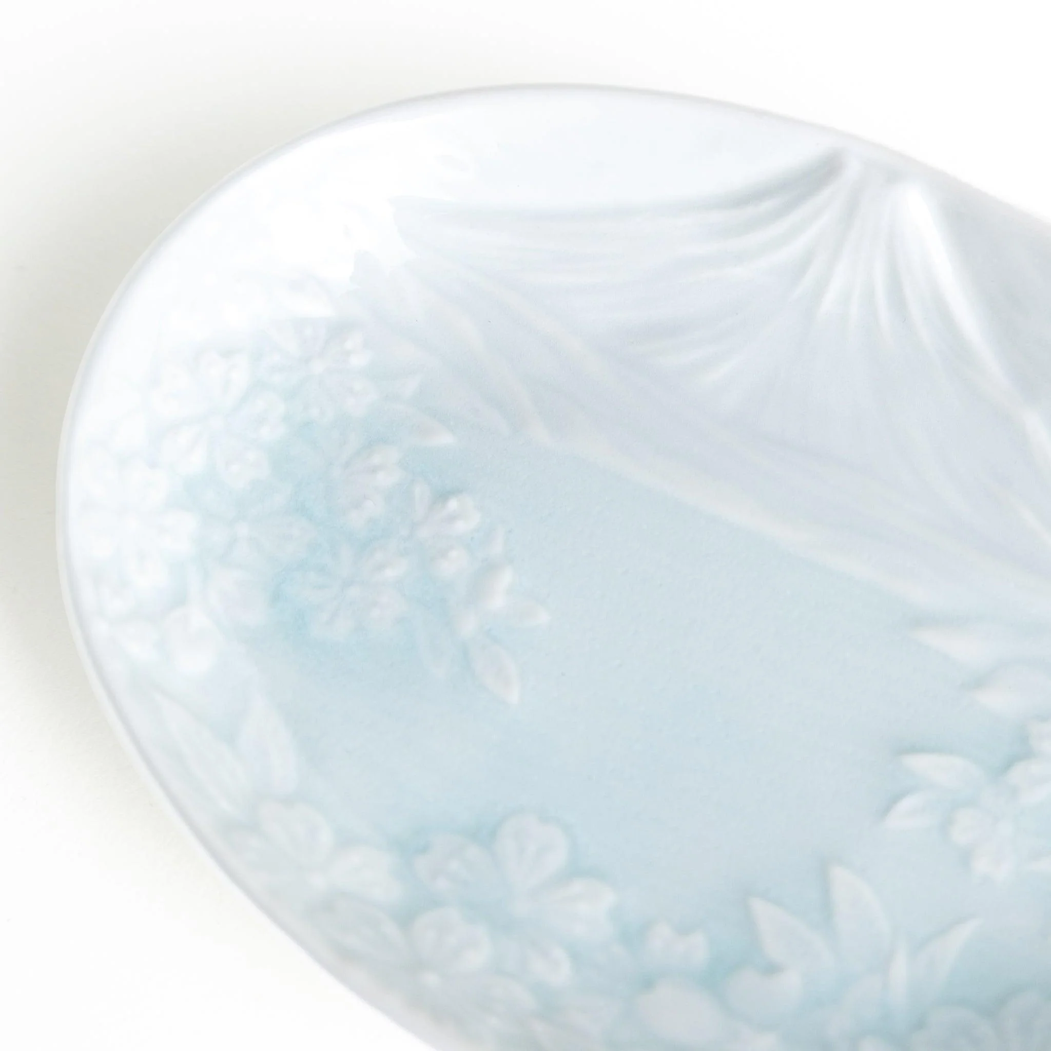 Celadon Mount Fuji Cherry Blossom Dessert Plate - Image 7