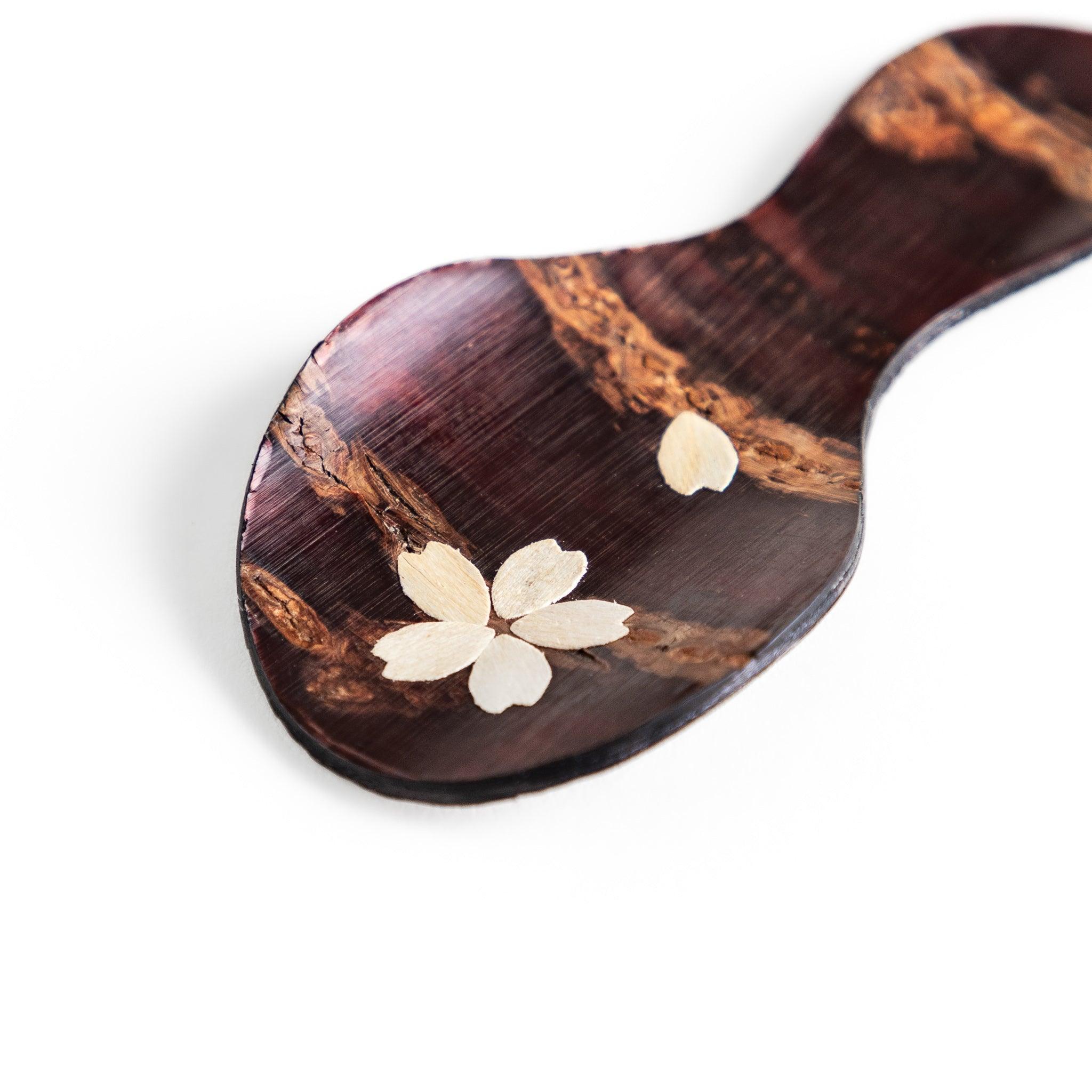 Cherry Bark Tea Scoop – Sakura Gourd Design - Image 5