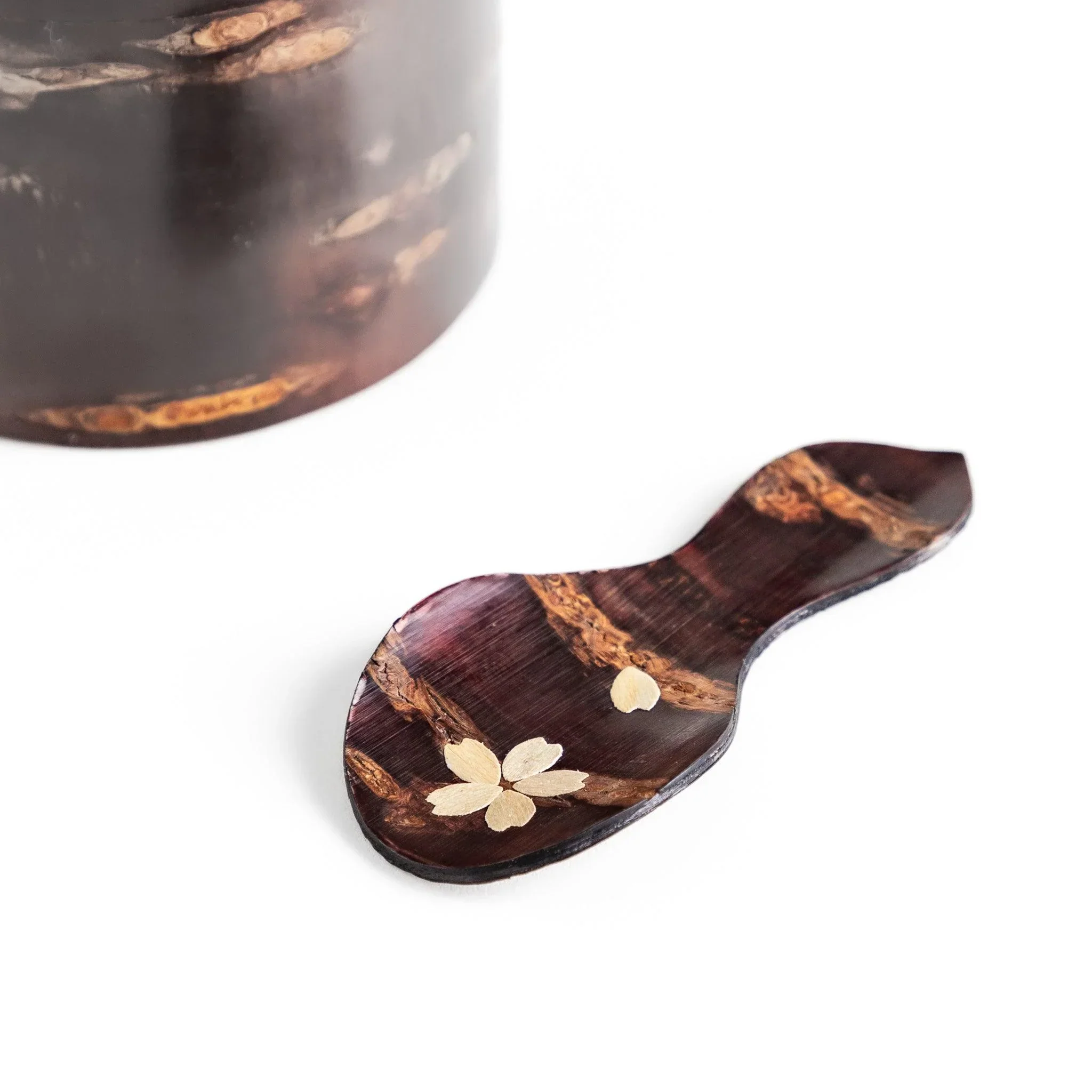 Cherry Bark Tea Scoop – Sakura Gourd Design - Image 6