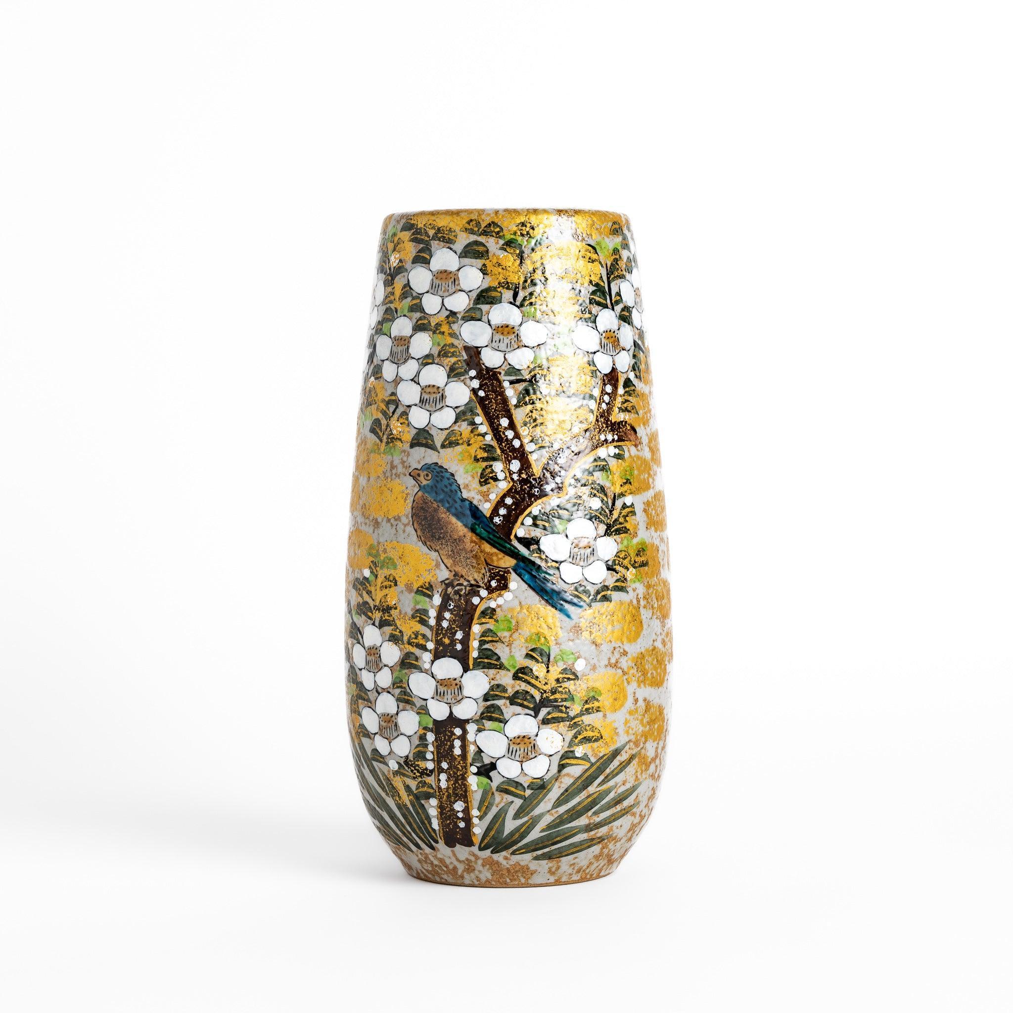 Flowers & Birds Cylindrical Vase - Image 3