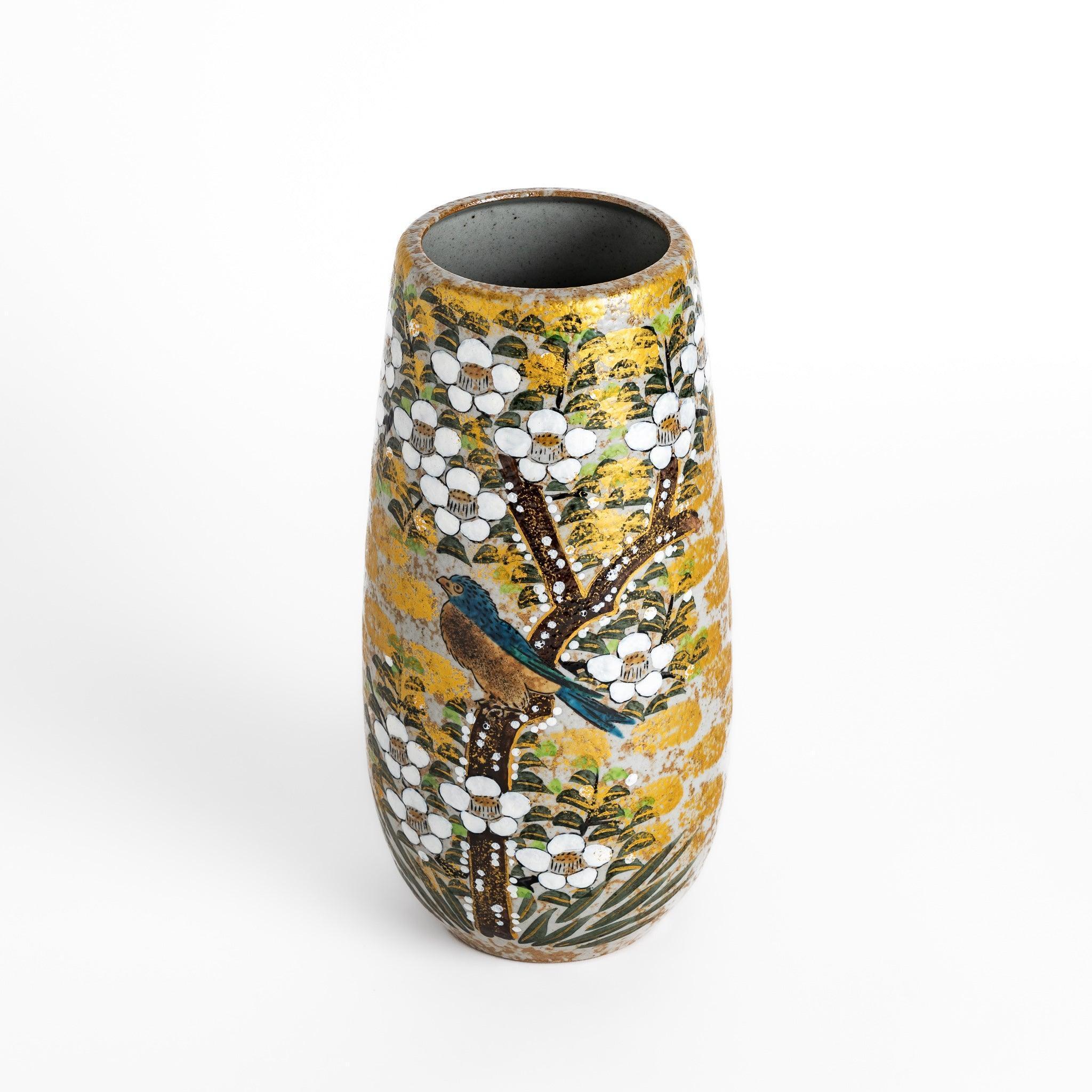 Flowers & Birds Cylindrical Vase - Image 5