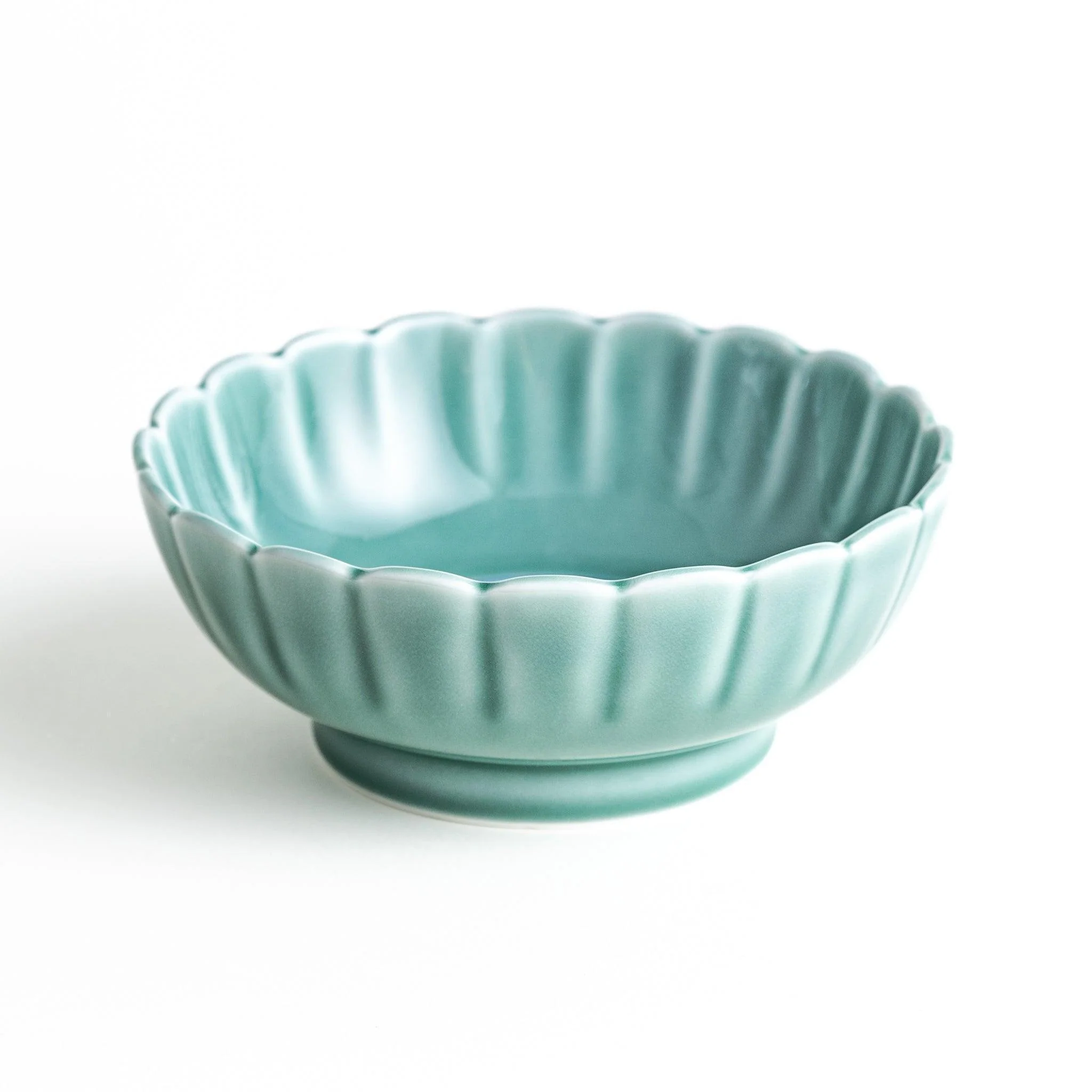 Green Chrysanthemum Wave Cereal Bowl - Image 3