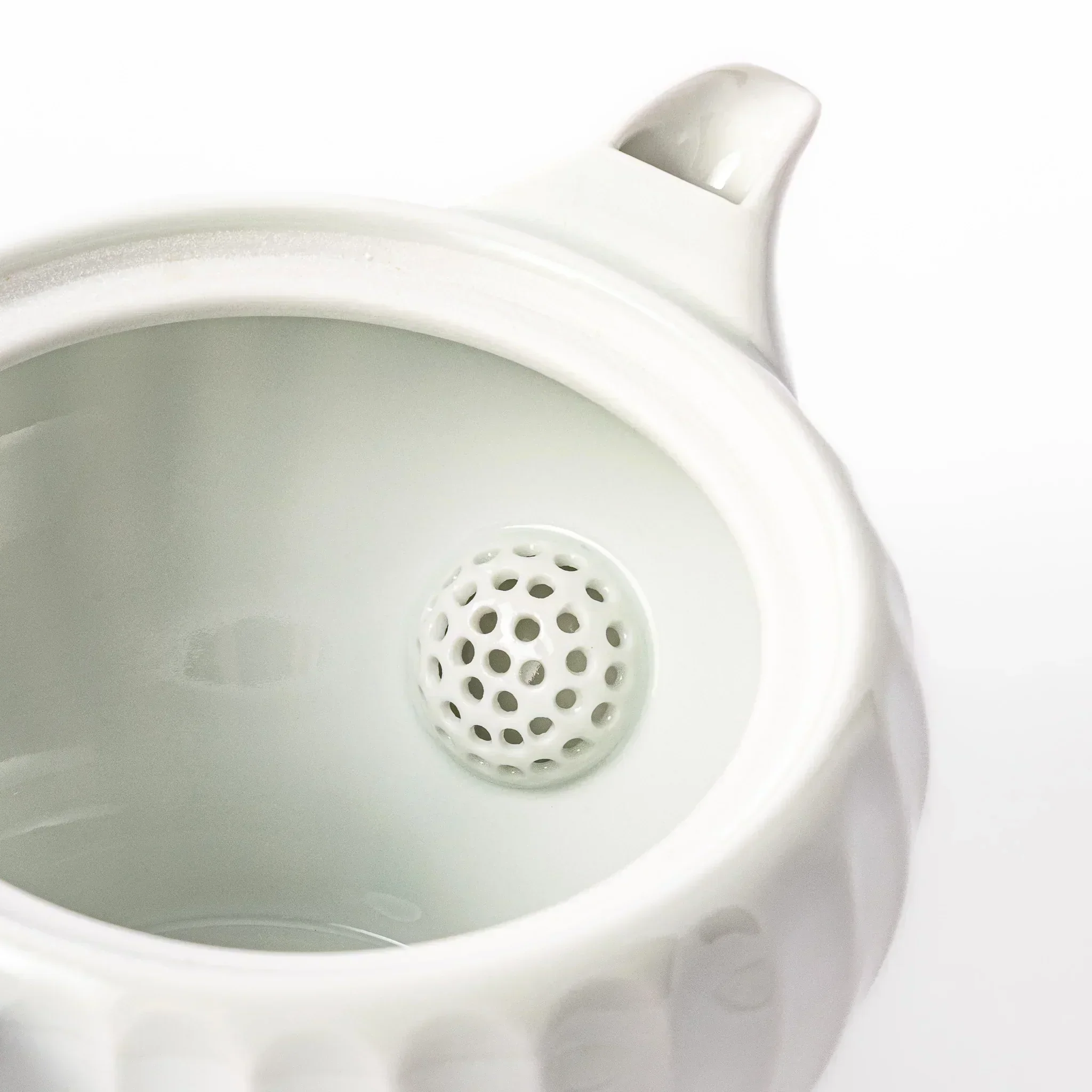 Handcrafted Petal White Teapot - Image 8