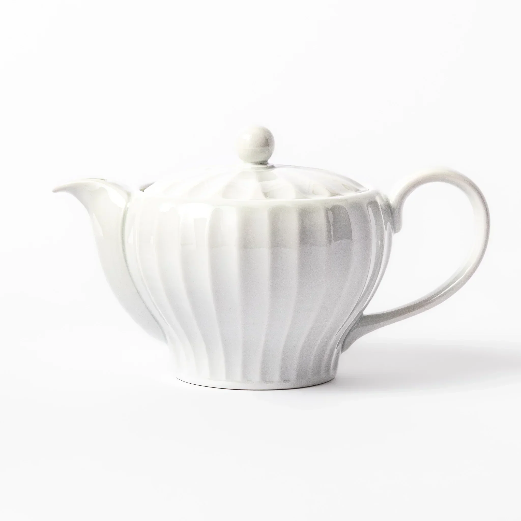 Handcrafted Petal White Teapot - Image 4