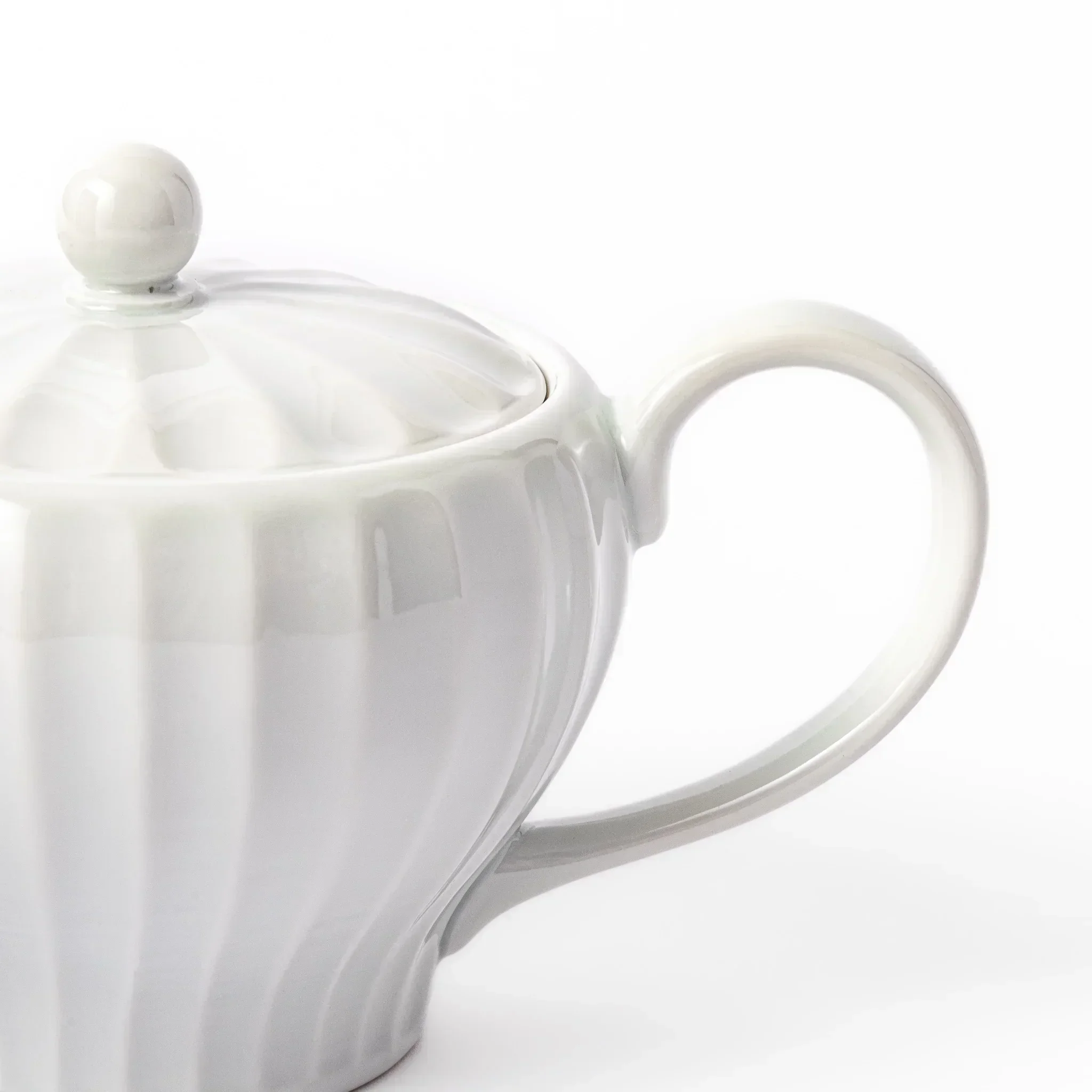 Handcrafted Petal White Teapot - Image 7