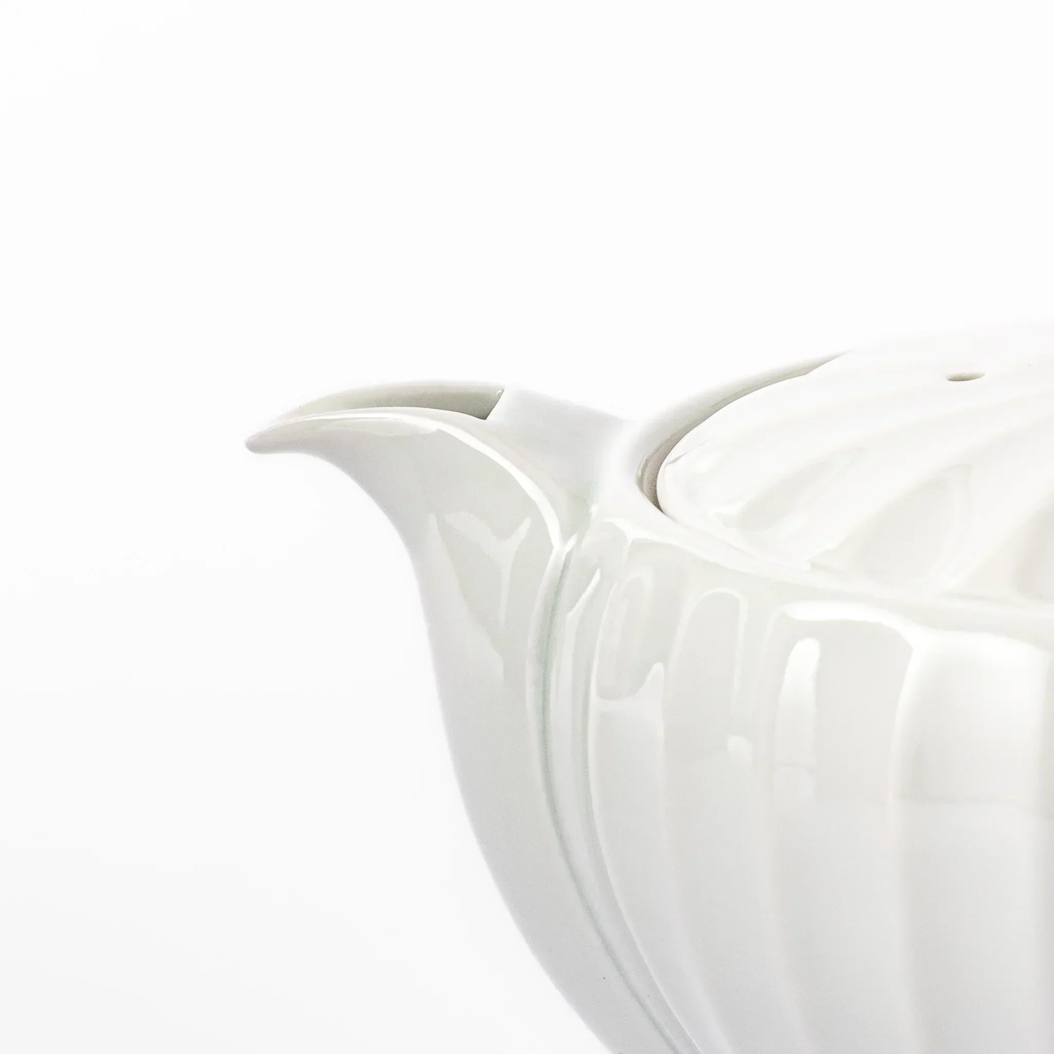 Handcrafted Petal White Teapot - Image 6
