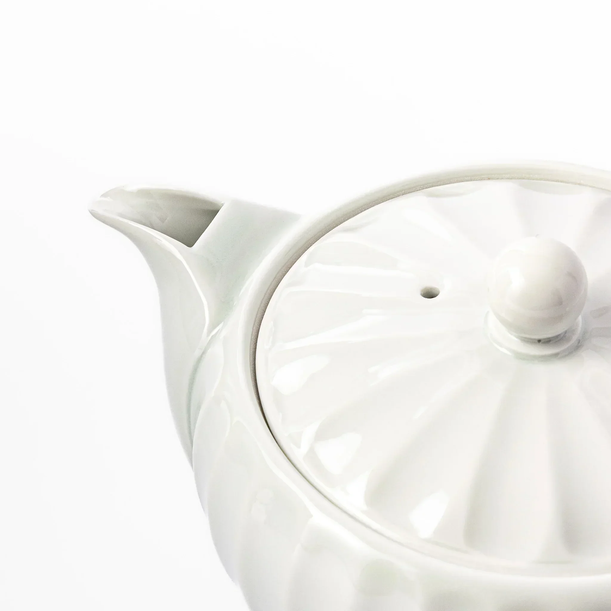 Handcrafted Petal White Teapot - Image 5