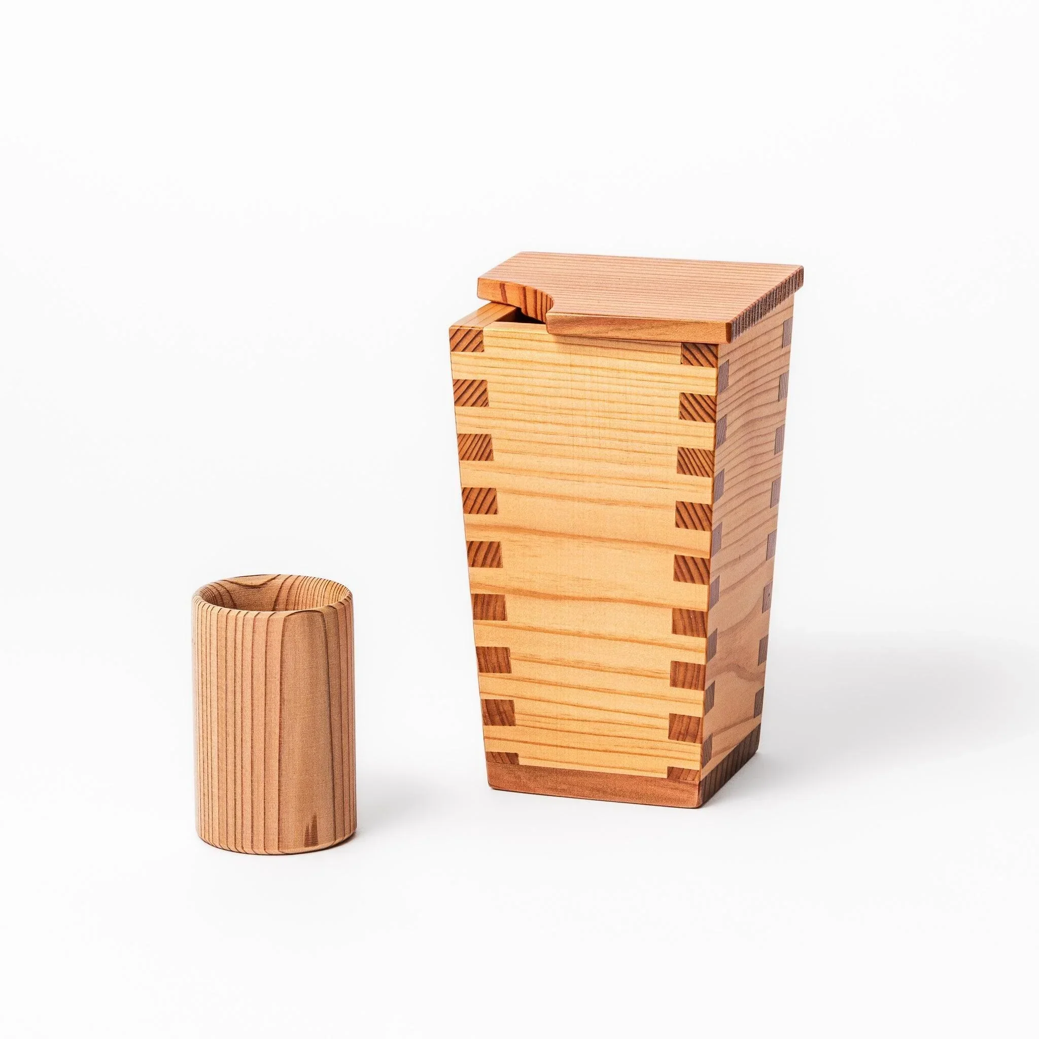 Japanese Cedar Sake Carafe with Lid - Image 8