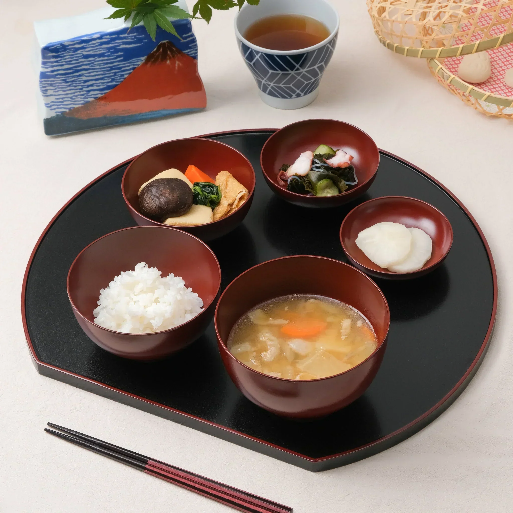 Large Five-Piece Nested Oryoki Set - Image 3