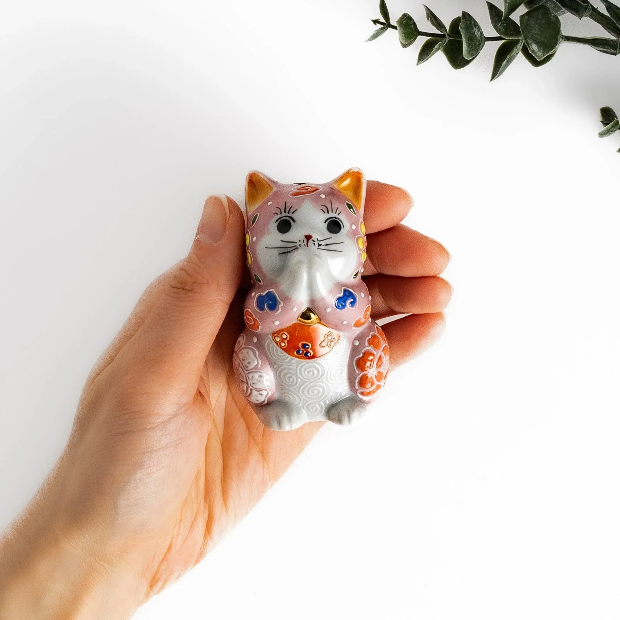 Pink Blossom Praying Maneki Neko - Image 3