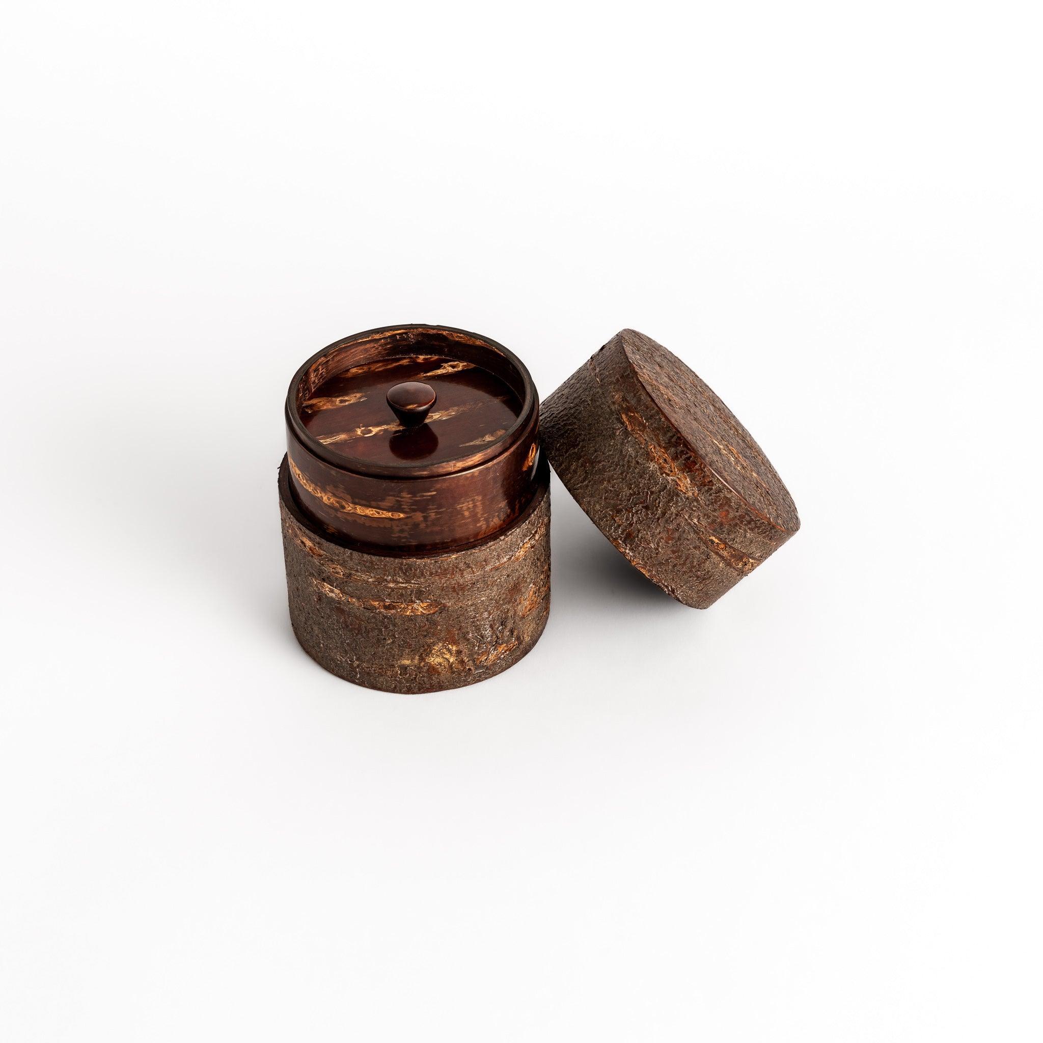 Small Rustic Cherry Bark Tea Caddy - Image 3