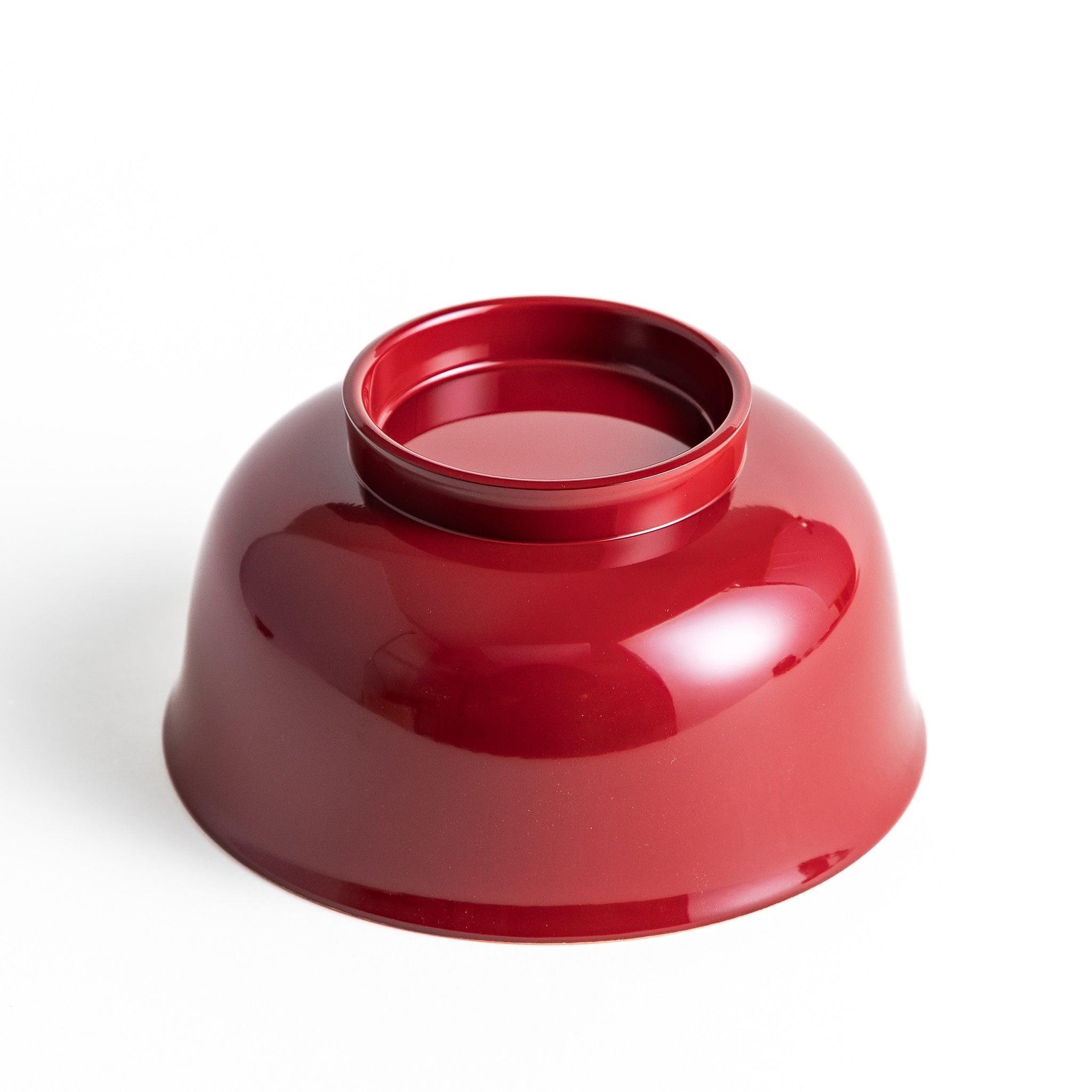 Vermilion Curved Miso Soup Bowl with Lid - Image 11