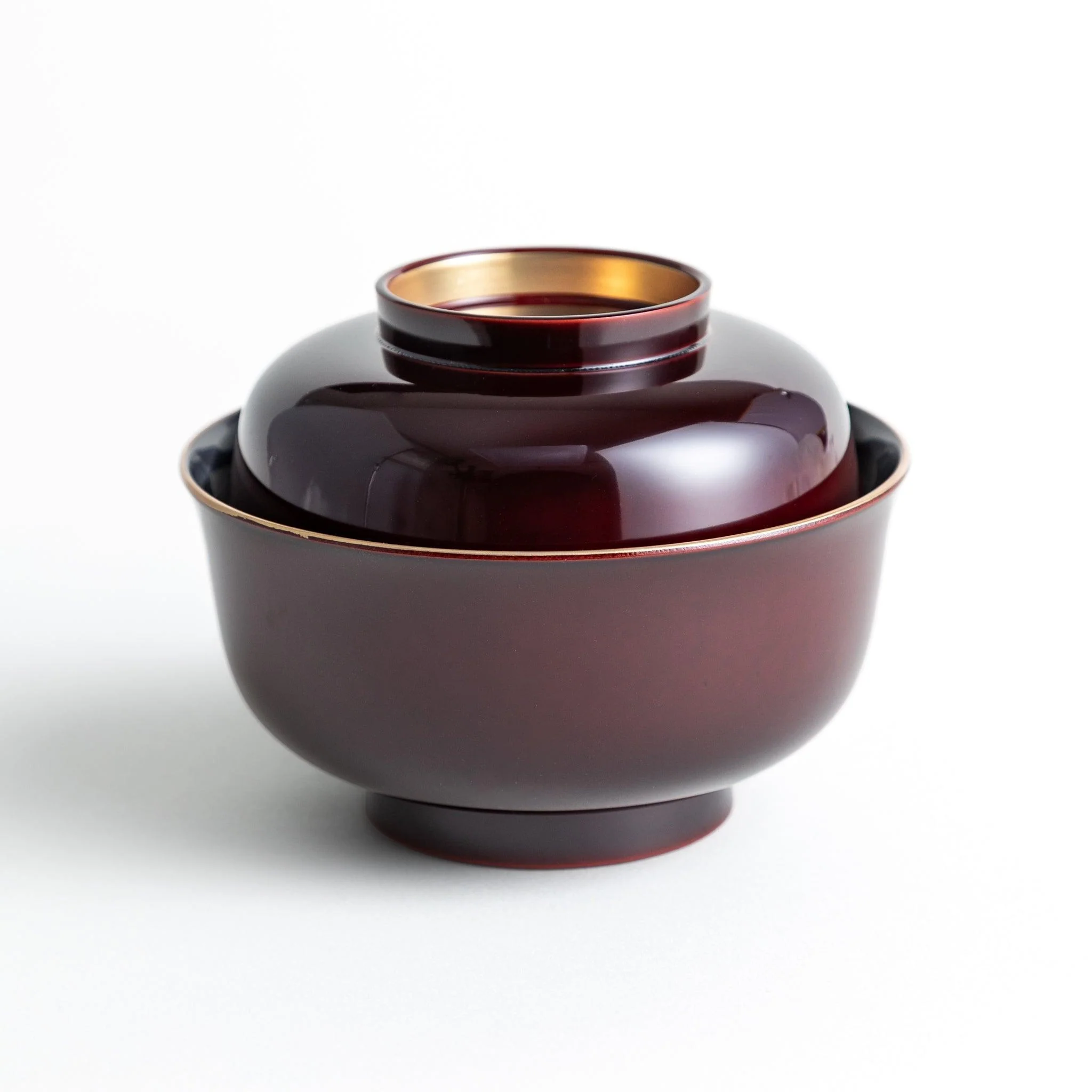 Vermilion Curved Miso Soup Bowl with Lid - Image 12