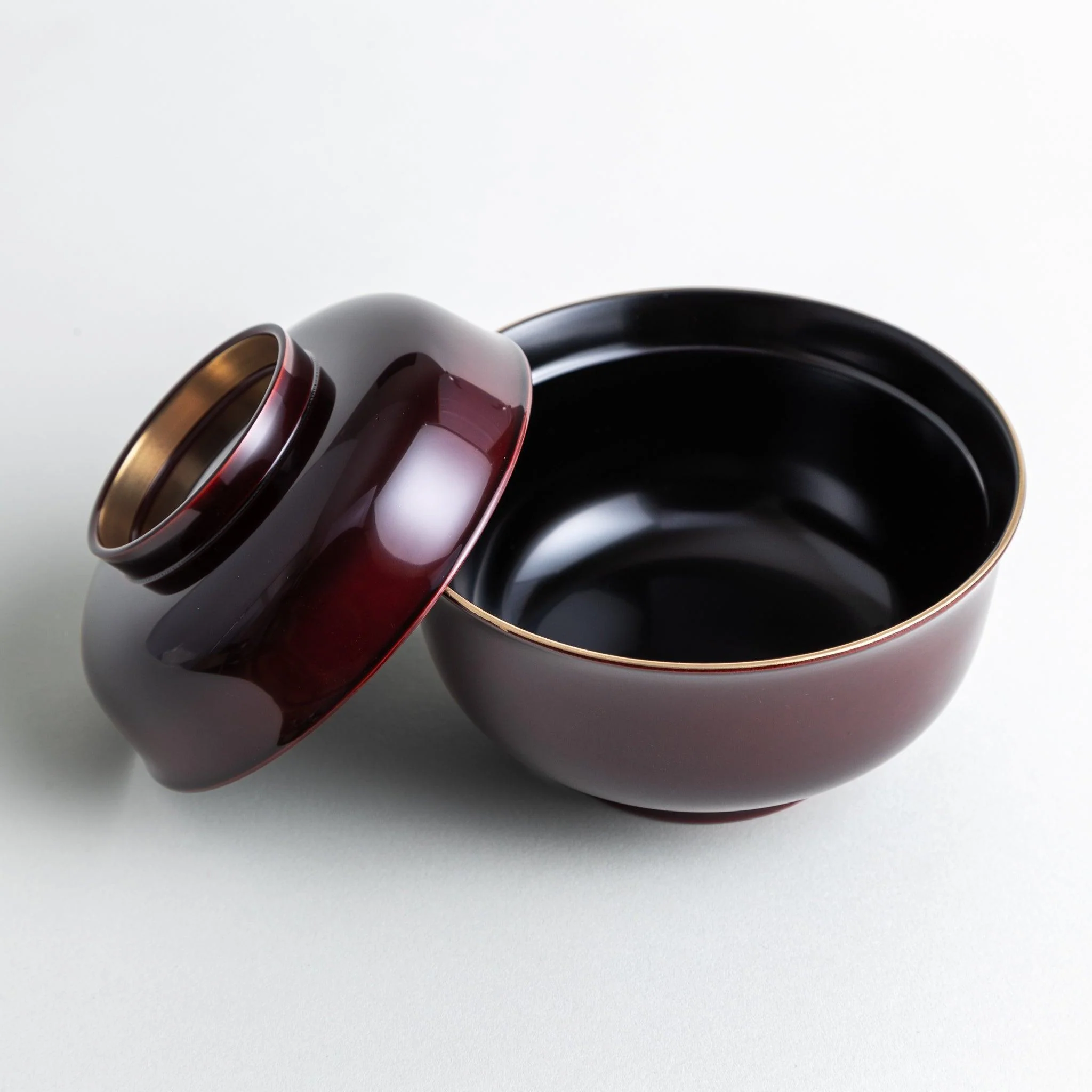 Vermilion Curved Miso Soup Bowl with Lid - Image 15