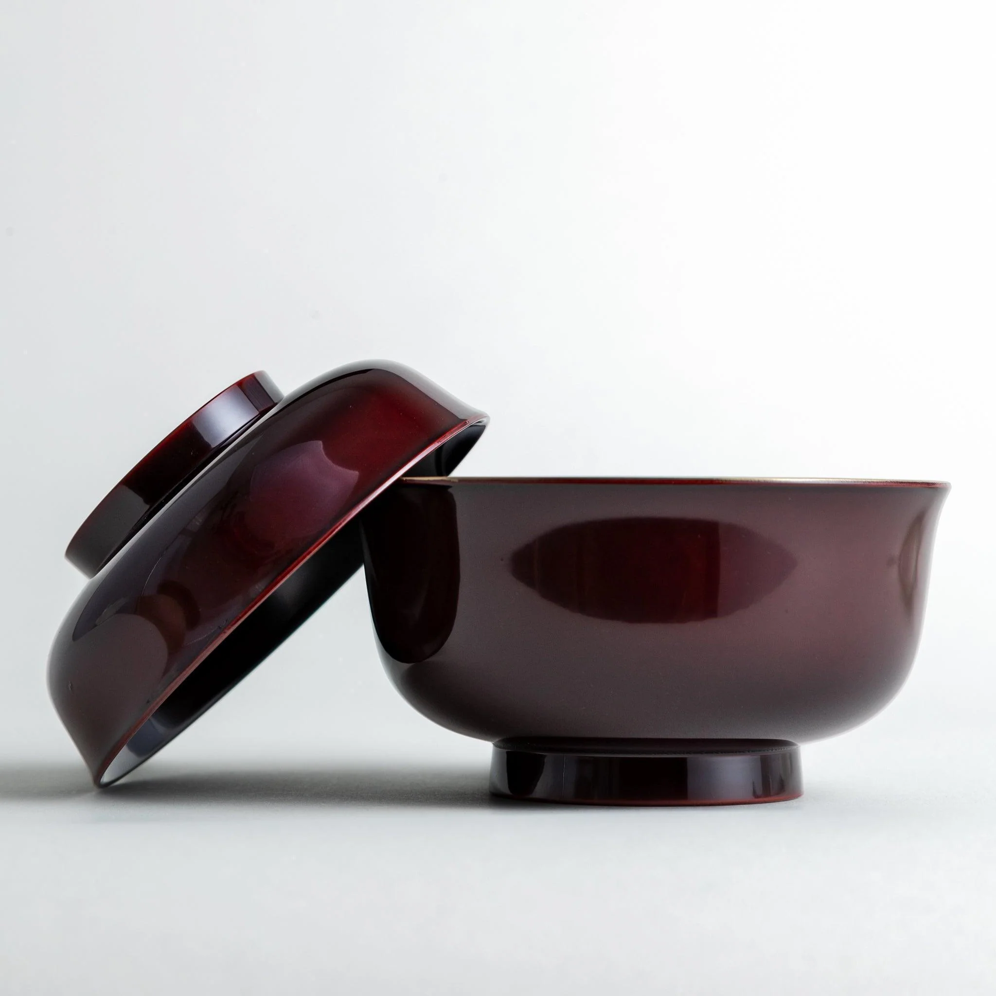 Vermilion Curved Miso Soup Bowl with Lid - Image 16