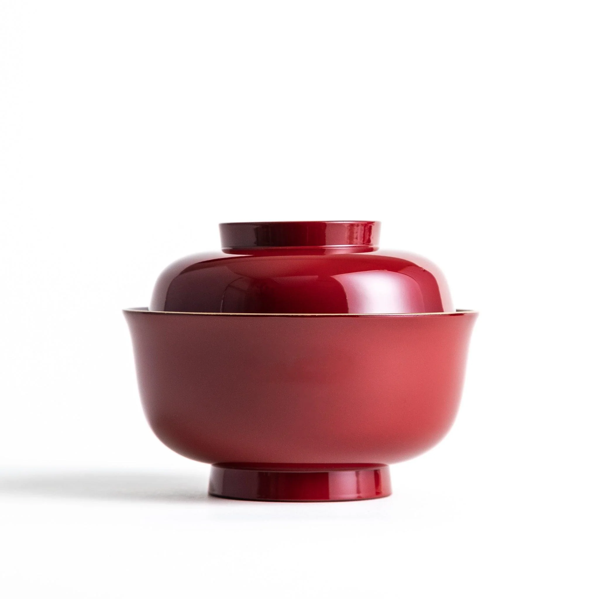Vermilion Curved Miso Soup Bowl with Lid - Image 7